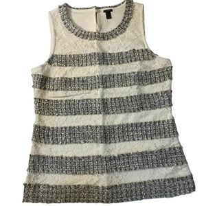J CREW Tweed & Lace Lined Sleeveless Professional Tank Top Shell Womens Small